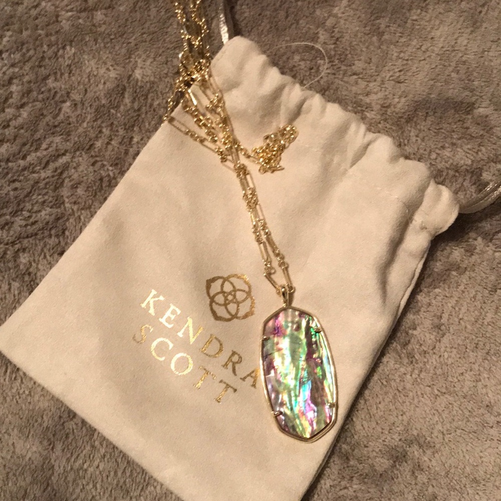Kendra Scott Faceted Reid Gold Necklace in Lilac